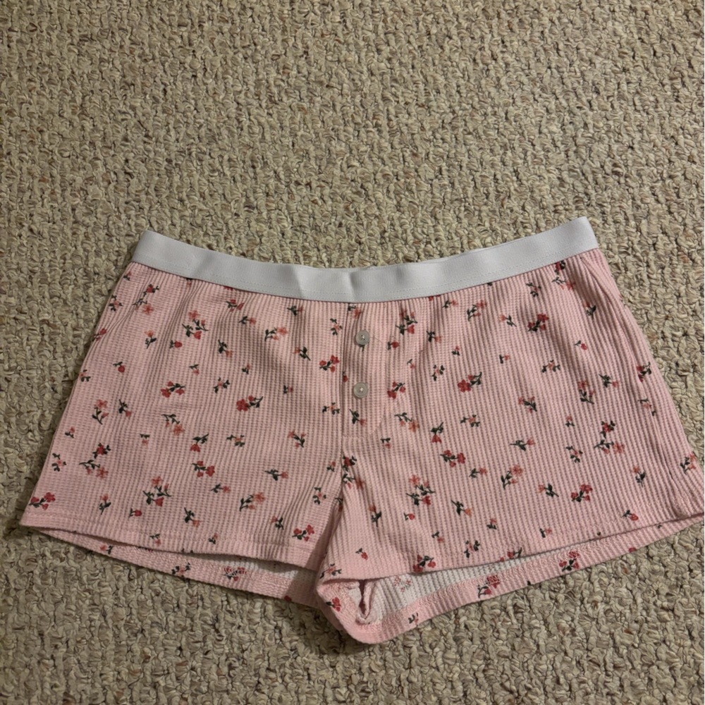 Pink flower sleep shorts by Justify Sleepwear